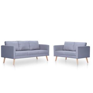 vidaXL Ensemble de canap&eacute;s &agrave; 2 places et &agrave; 3 places Tissu Gris clair