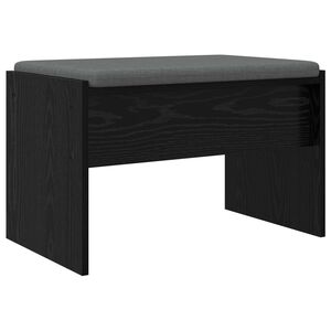 vidaXL Banc d'entr&eacute;e avec coussin Ch&ecirc;ne noir 63 x 38 x 40 cm