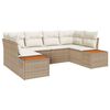 vidaXL Ensemble de canap&eacute; de jardin 6 pc Beige polyrotin