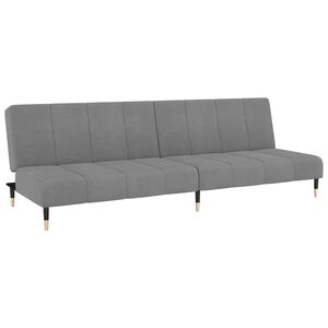vidaXL Canap&eacute;-lit &agrave; 2 places gris clair velours