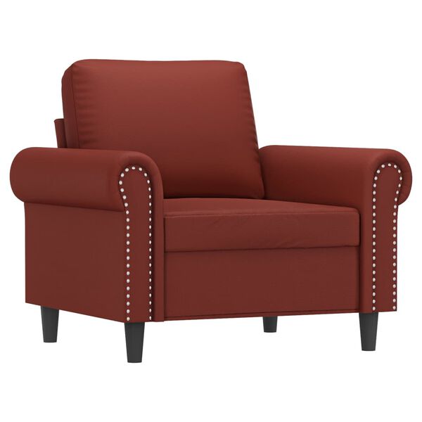 vidaXL Fauteuil Rouge bordeaux 60 cm Similicuir