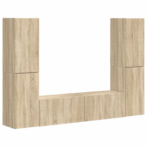vidaXL Ensemble meuble TV 6 pcs Ch&ecirc;ne Sonoma Bois d'ing&eacute;nierie