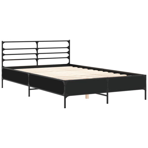 vidaXL Cadre de lit sans matelas noir 135x190 cm