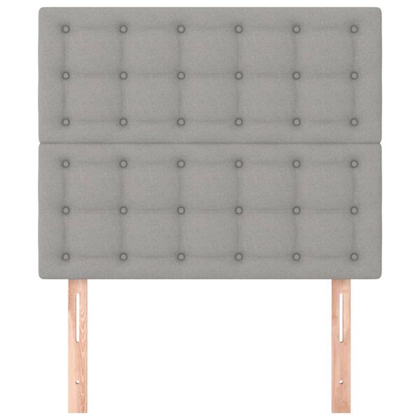 vidaXL T&ecirc;te de lit Gris clair 90x5x118/128 cm Tissu