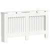 vidaXL Cache-Radiateur Blanc brillant 152 x 19 x 81,5 cm