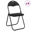 vidaXL Chaise pliante 8 pcs Noir 48 x 43,5 x 81 cm Simili cuir