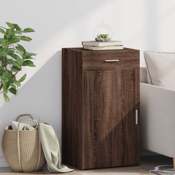 vidaXL Buffet ch&ecirc;ne marron 50x42,5x93 cm bois d'ing&eacute;nierie