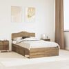 vidaXL Cadre de lit Ch&ecirc;ne artisan 120 x 200 cm Bois de pin massif