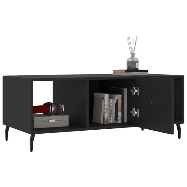 vidaXL Table basse noir 102x50x40 cm bois d'ing&eacute;nierie