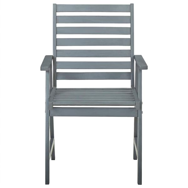 vidaXL Chaises &agrave; manger d'ext&eacute;rieur lot de 3 et coussins Acacia massif