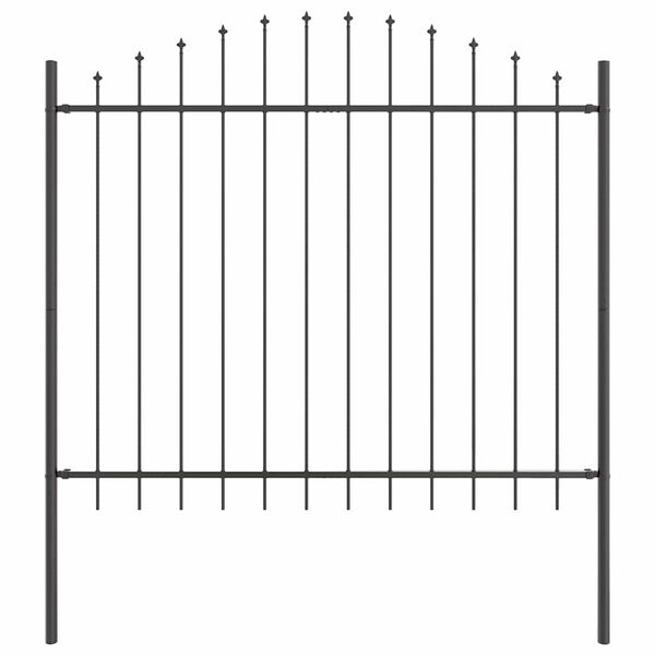vidaXL Cl&ocirc;ture de jardin Gris 170 x 165 cm Acier enduit de poudre