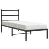 vidaXL Cadre de lit m&eacute;tal sans matelas avec t&ecirc;te de lit noir 75x190 cm