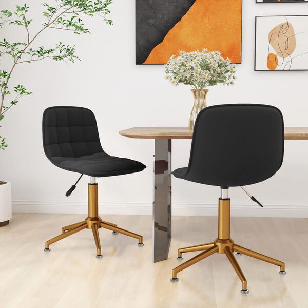 vidaXL Chaises pivotantes &agrave; manger lot de 2 Noir Velours