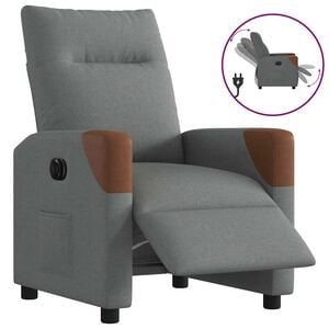 vidaXL Fauteuil inclinable &eacute;lectrique Gris fonc&eacute; Tissu