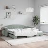 vidaXL Lit de jour avec gigogne sans matelas gris clair 100x200 cm