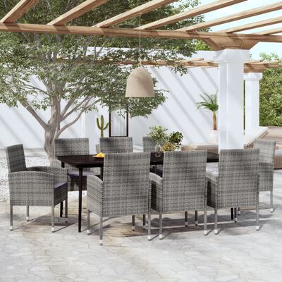 vidaXL Ensemble de salle à manger de jardin 9 pcs Anthracite