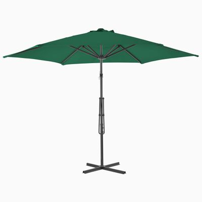 vidaXL Parasol d'extérieur avec mât en acier 300 cm Vert
