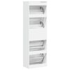 vidaXL Armoire &agrave; chaussures 4 tiroirs rabattables blanc 60x34x187,5 cm