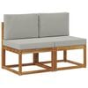 vidaXL 2 Pi&egrave;ce Sofa de milieu ext&eacute;rieur Bois d'Acacia Massif Naturel