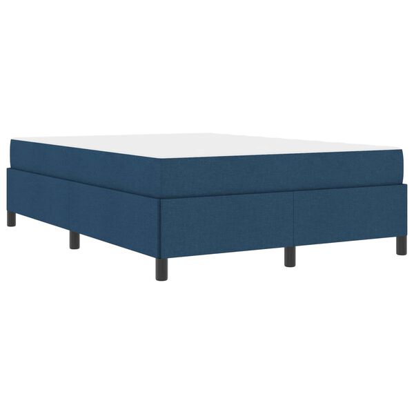 vidaXL Lit &agrave; ressorts avec matelas Bleu 140 x 190 cm tissu