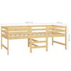 vidaXL Lit mi-haut Bois massif de pin 90x200 cm