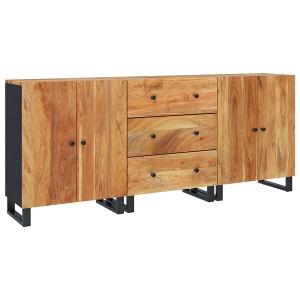 vidaXL Buffets 3 pcs Bois d'acacia solide