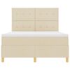 vidaXL Lit &agrave; ressort LED avec matelas Cr&egrave;me 140 x 200 cm tissu