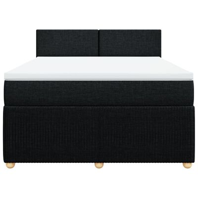 vidaXL Sommier à lattes de lit avec matelas Noir 140x200 cm Tissu