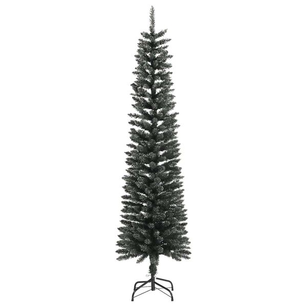 vidaXL Sapin de Noël artificiel mince avec support Vert 180 cm PVC