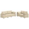 vidaXL Canap&eacute; 2 pcs Cr&egrave;me 219 x 80 x 82 cm tissu