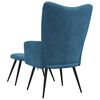 vidaXL Chaise de relaxation avec tabouret Bleu Velours