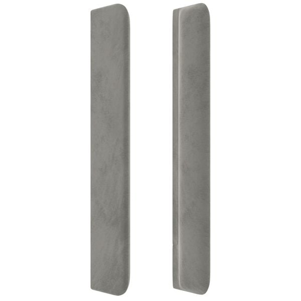 vidaXL T&ecirc;te de lit avec oreilles Gris clair 103x16x118/128 cm Velours