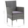 vidaXL Ensemble &agrave; manger de jardin coussins 7pcs R&eacute;sine tress&eacute;e Gris