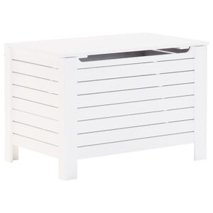 vidaXL Bo&icirc;te de rangement avec couvercle RANA blanc bois massif de pin
