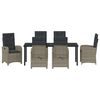 vidaXL Ensemble de salle &agrave; manger pour jardin 7 pcs Gris polyrotin
