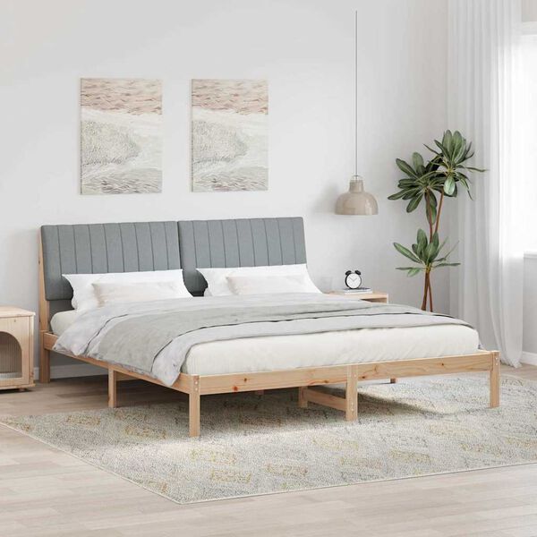 vidaXL Cadre de lit avec t&ecirc;te de lit Marron 180 x 200 cm Pin massif