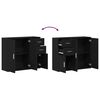 vidaXL Buffet Ch&ecirc;ne noir 91 x 29,5 x 75 cm Bois d'ing&eacute;nierie