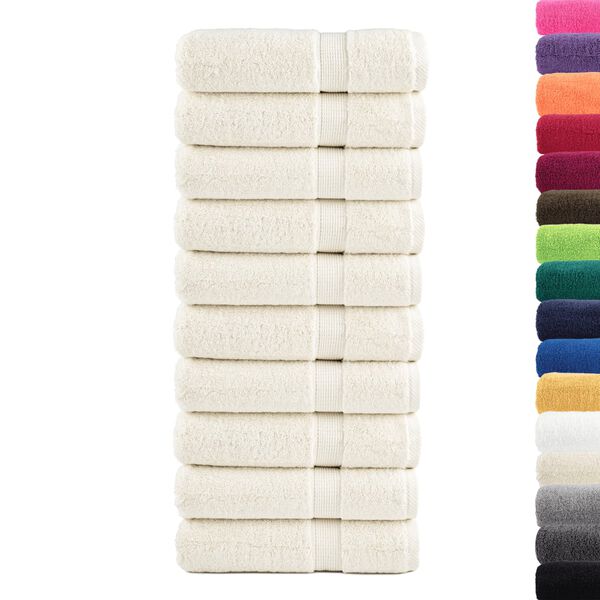 vidaXL Serviettes de douche de qualit&eacute; sup&eacute;rieure SOLUND 10 pcs cr&egrave;me