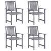 vidaXL Chaises de jardin lot de 4 Bois massif d'acacia Gris