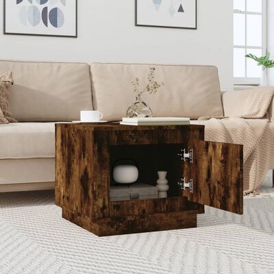 vidaXL Table basse chêne fumé 51x50x44 cm bois d'ingénierie