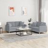 vidaXL Ensemble de canap&eacute;s 2 pcs coussins gris clair tissu