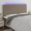vidaXL T&ecirc;te de lit &agrave; LED Taupe 180x5x118/128 cm Tissu