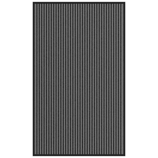 vidaXL Paillasson noir et gris &agrave; rayures 90x150 cm