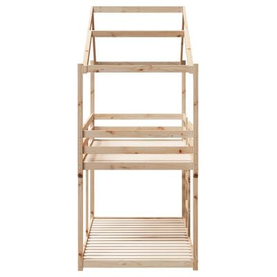 vidaXL Lit superposé avec toit 75x190 cm bois de pin massif