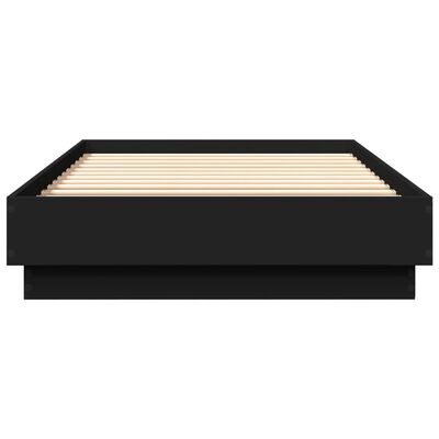 vidaXL Cadre de lit avec lumières LED noir 90x200 cm