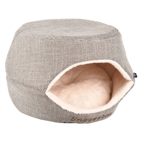 FLAMINGO Cachette pour chat 2en1 Snoozebay 45x35x35 cm Marron et cr&egrave;me