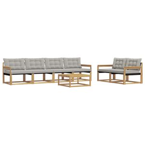 vidaXL Ensemble de canap&eacute;s d'ext&eacute;rieur 7 pc Blanc et gris clair