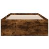 vidaXL Cadre de lit avec tiroirs sans matelas ch&ecirc;ne fum&eacute; 90x200 cm
