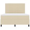 vidaXL Lit &agrave; ressorts avec matelas avec LED Cr&egrave;me 140 x 190 cm tissu