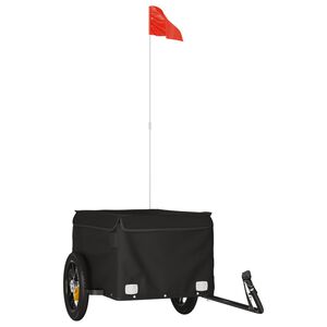 vidaXL Remorque de v&eacute;lo noir 30 kg fer